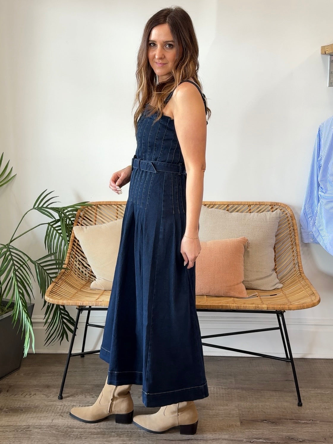 Moon River | Ensley Denim Midi Dress | Sweetest Stitch Boutique