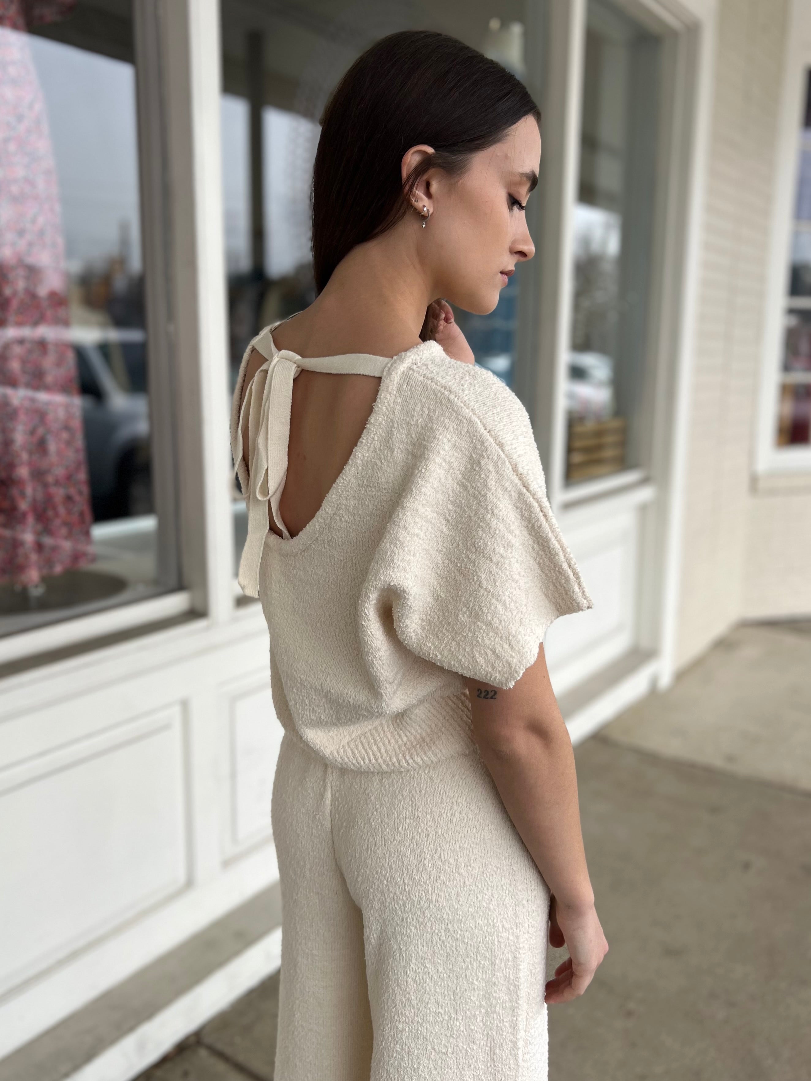 Miou Muse | Morgan Short Sleeve Knit Top | Sweetest Stitch