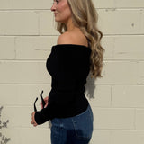 ASTR The Label | Lidia Ribbed Off Shoulder Sweater | Sweetest Stitch