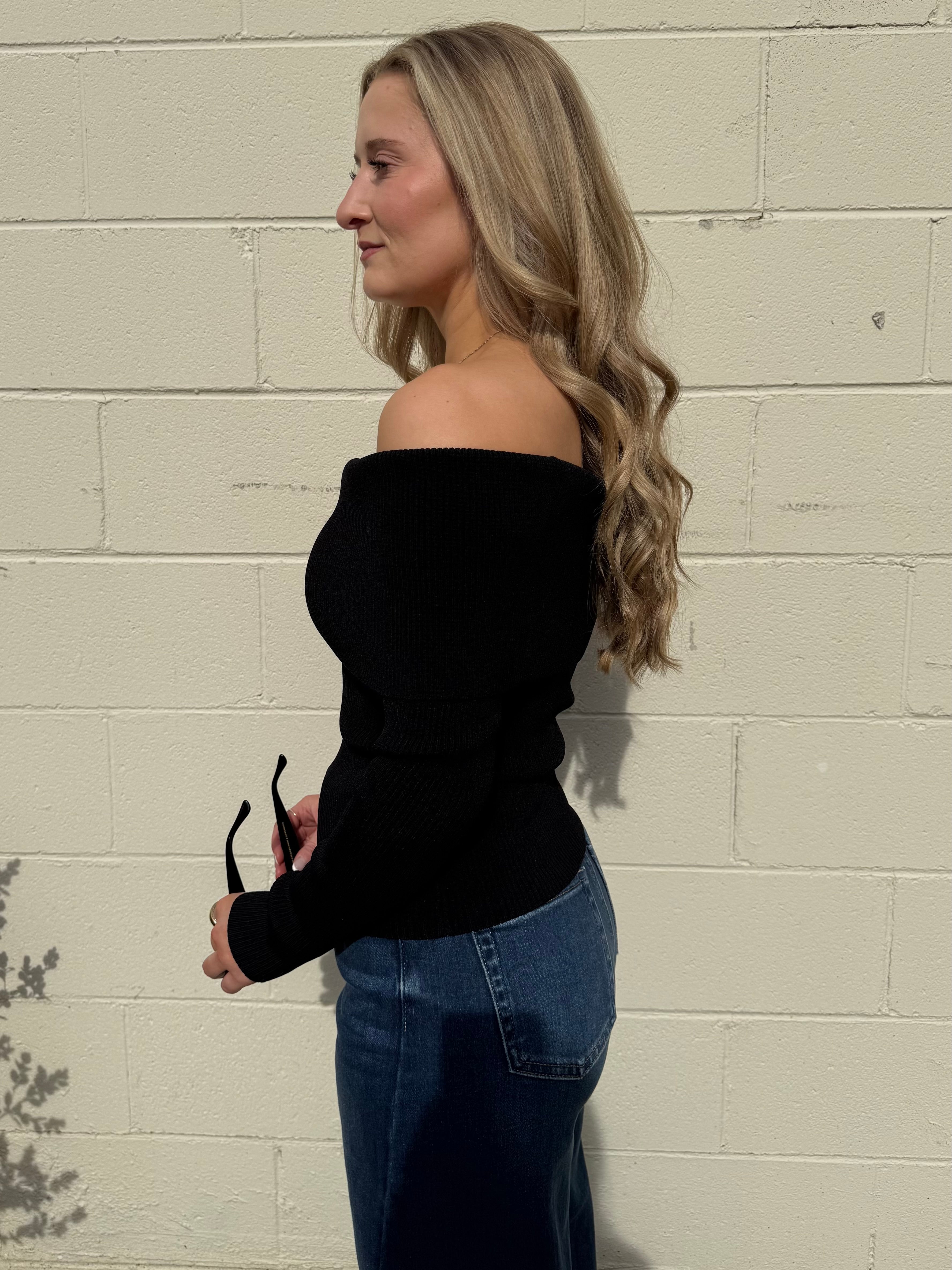 ASTR The Label | Lidia Ribbed Off Shoulder Sweater | Sweetest Stitch