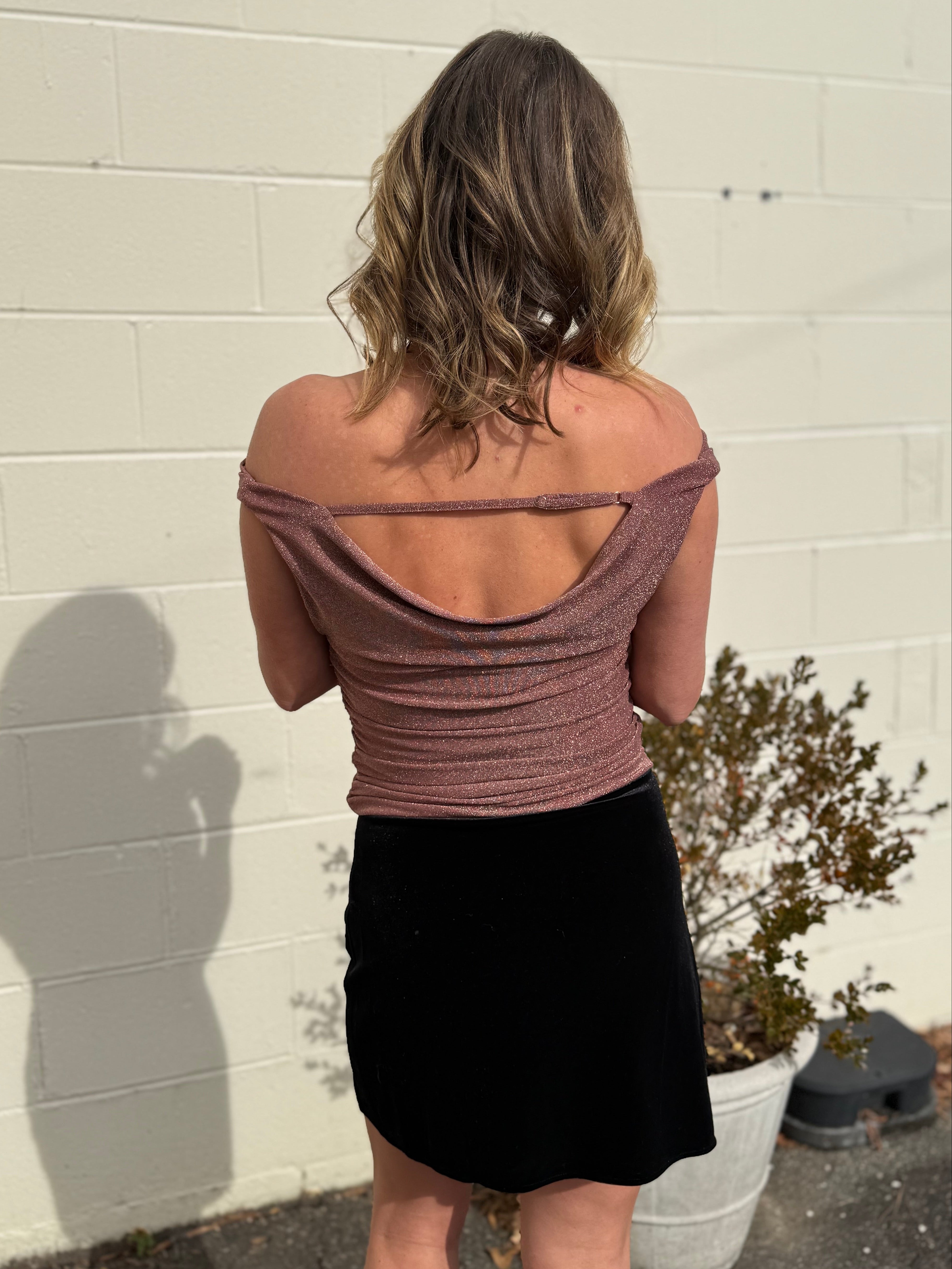 Dress Forum | Lauren Off Shoulder Shimmer Top | Sweetest Stitch