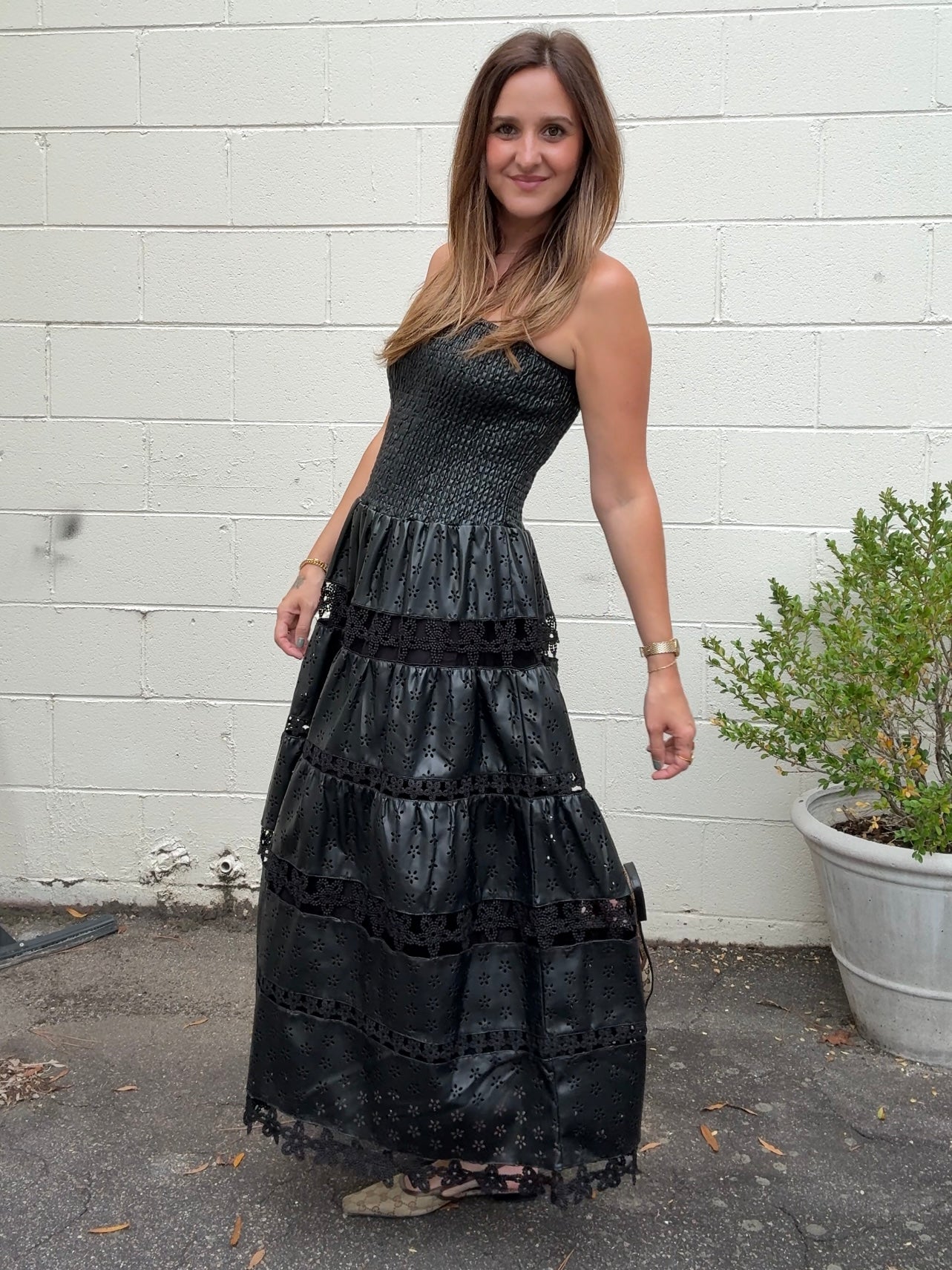 Strut & Bolt | Khloe Strapless Faux Leather Dress | Sweetest Stitch