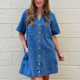 Entro | Whitney Button Front Denim Dress | Sweetest Stitch Boutique