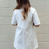 Entro | Whitney Button Front Off White Denim Dress | Sweetest Stitch