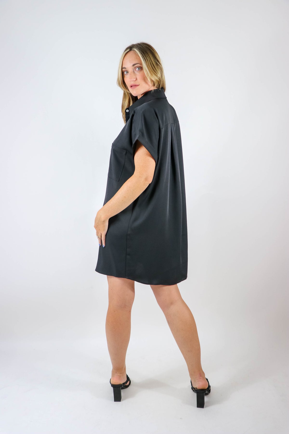 Entro | Black Button Up Shirt Dress | Sweetest Stitch Boutique