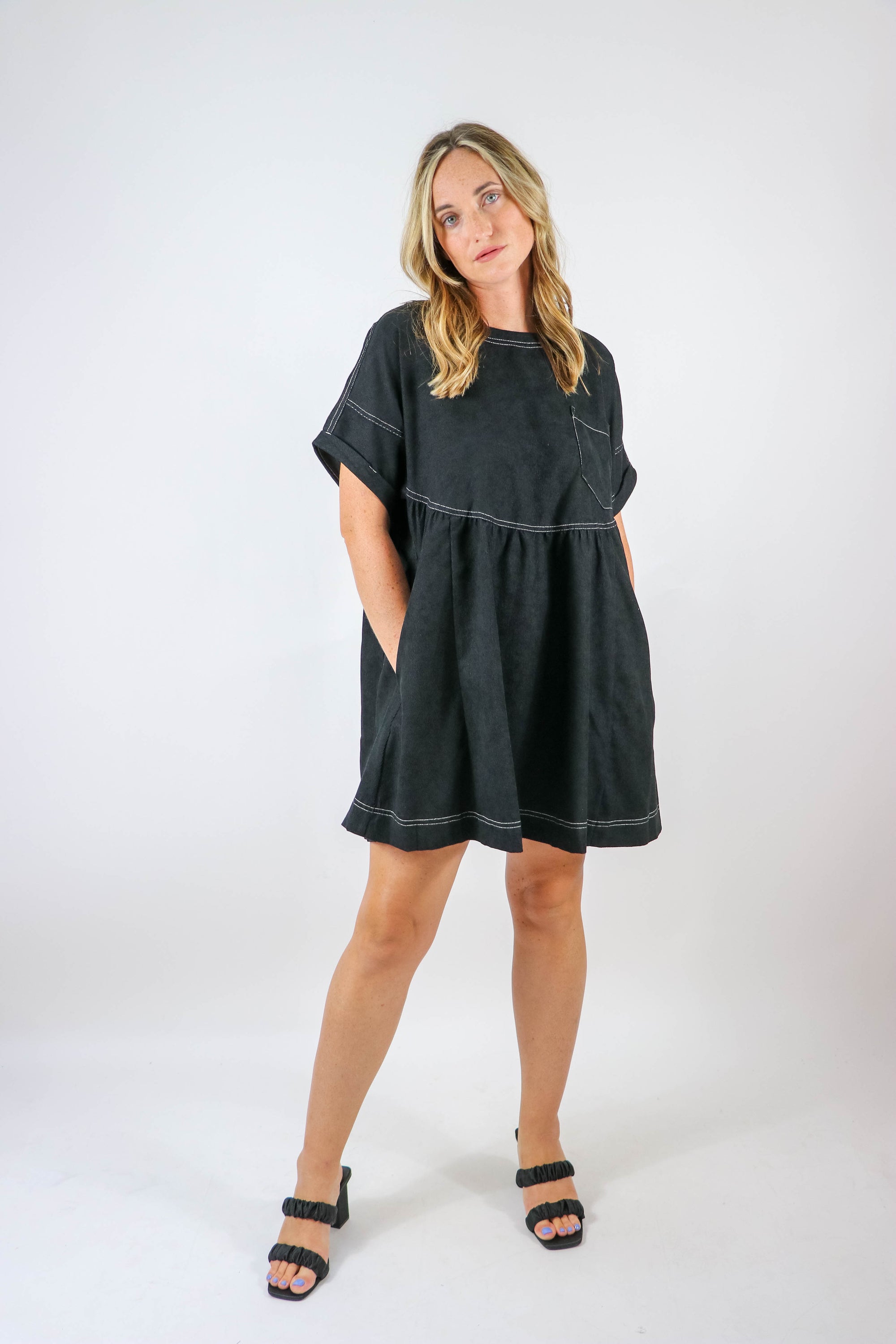 Entro Corduroy Mini Dress | Sweetet Stitch Online Boutique Women