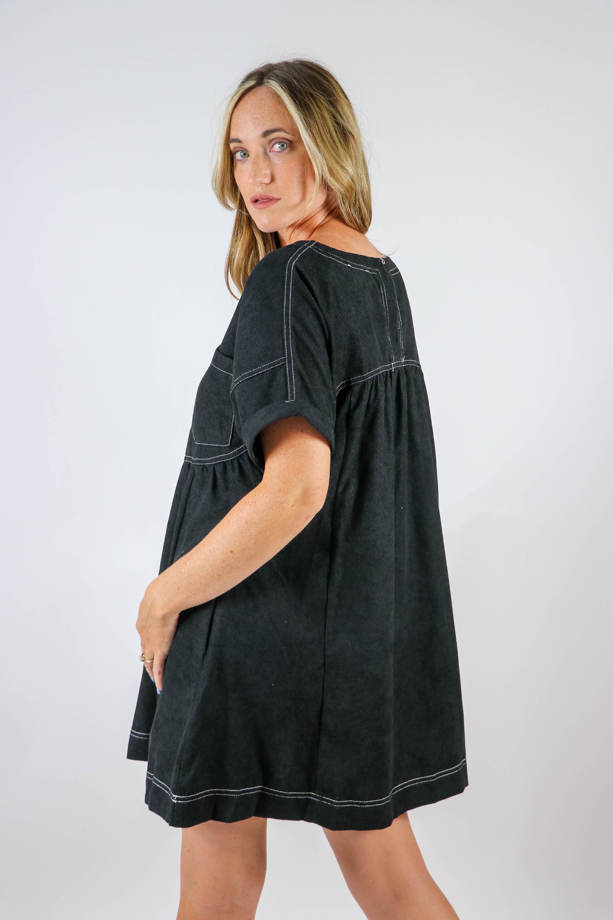 Entro Corduroy Mini Dress | Sweetet Stitch Online Boutique Women
