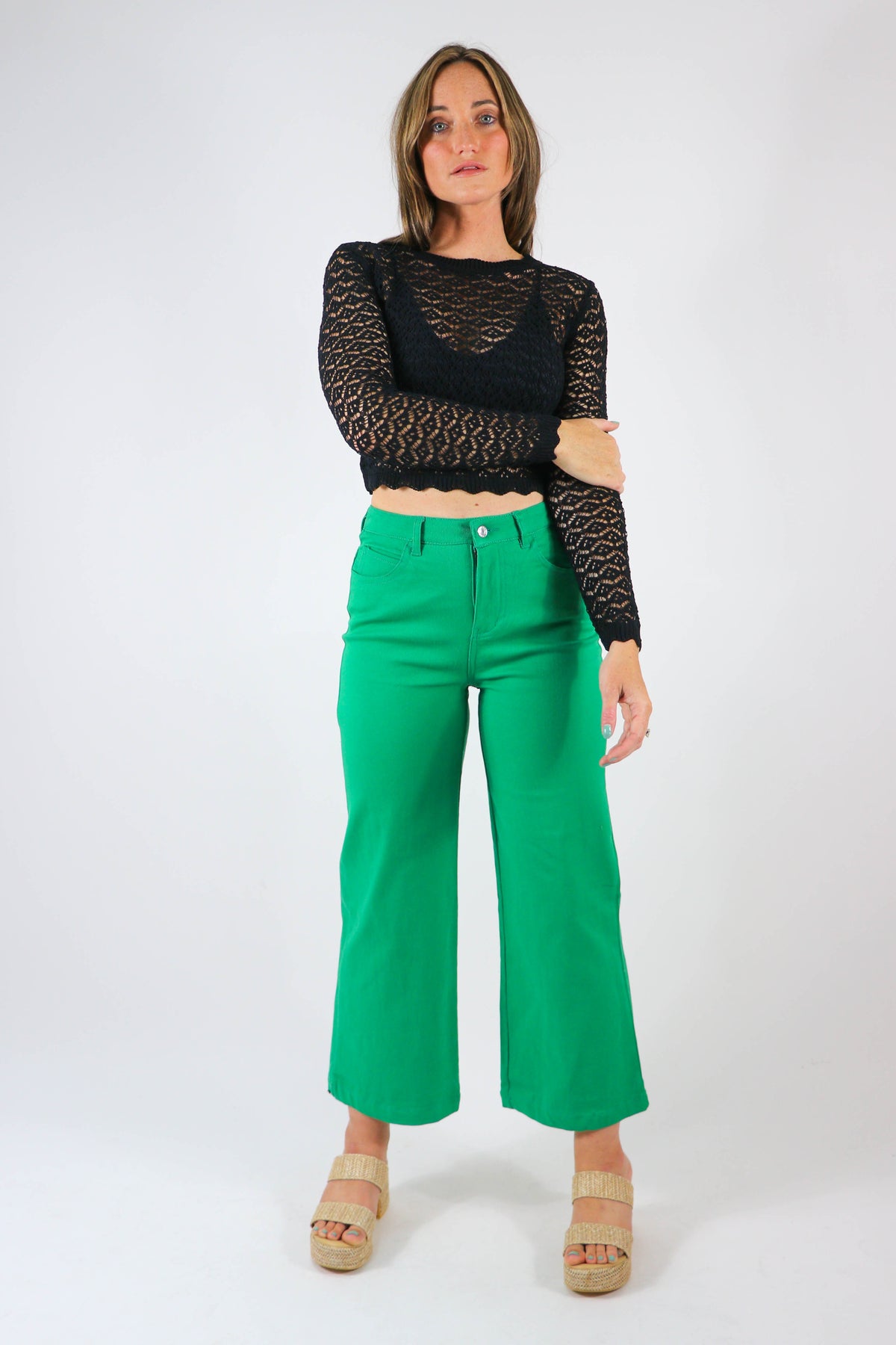 Open Knit Crochet Long Sleeve Top | Sweetest Stitch Boutique