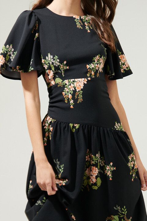 Sugar Lips | Floral Drop Waist Midi Dress | Sweetest Stitch Online