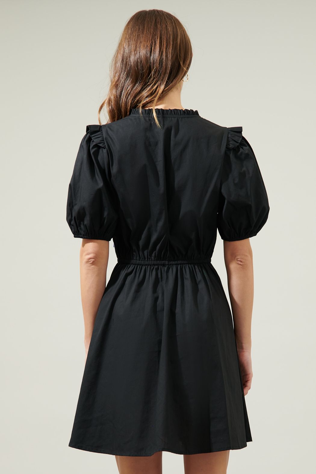 Sugarlips | Black Puff Sleeve Mini Dress | Sweetest Stitch Boutique