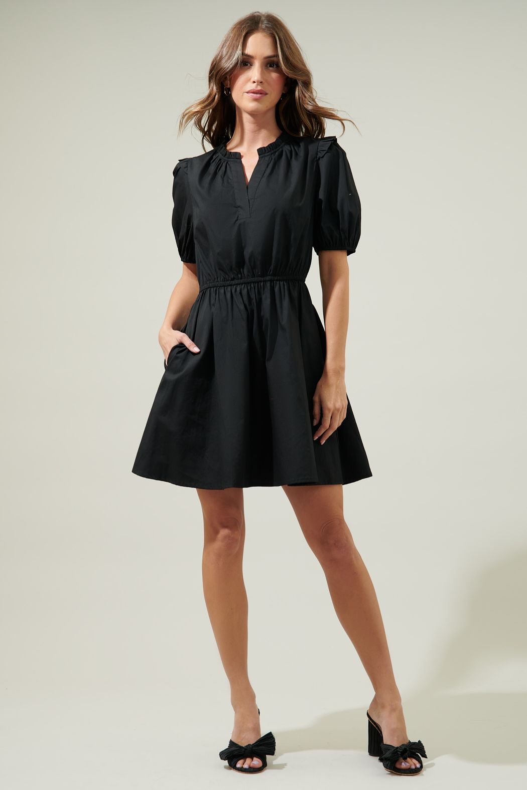 Sugarlips | Black Puff Sleeve Mini Dress | Sweetest Stitch Boutique