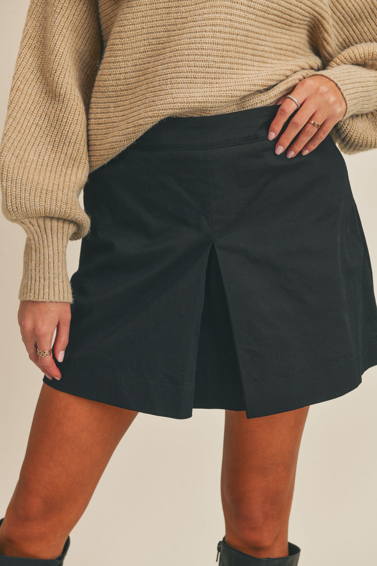 Mable | Black Split Front Skort | Sweetest Stitch Online Boutique