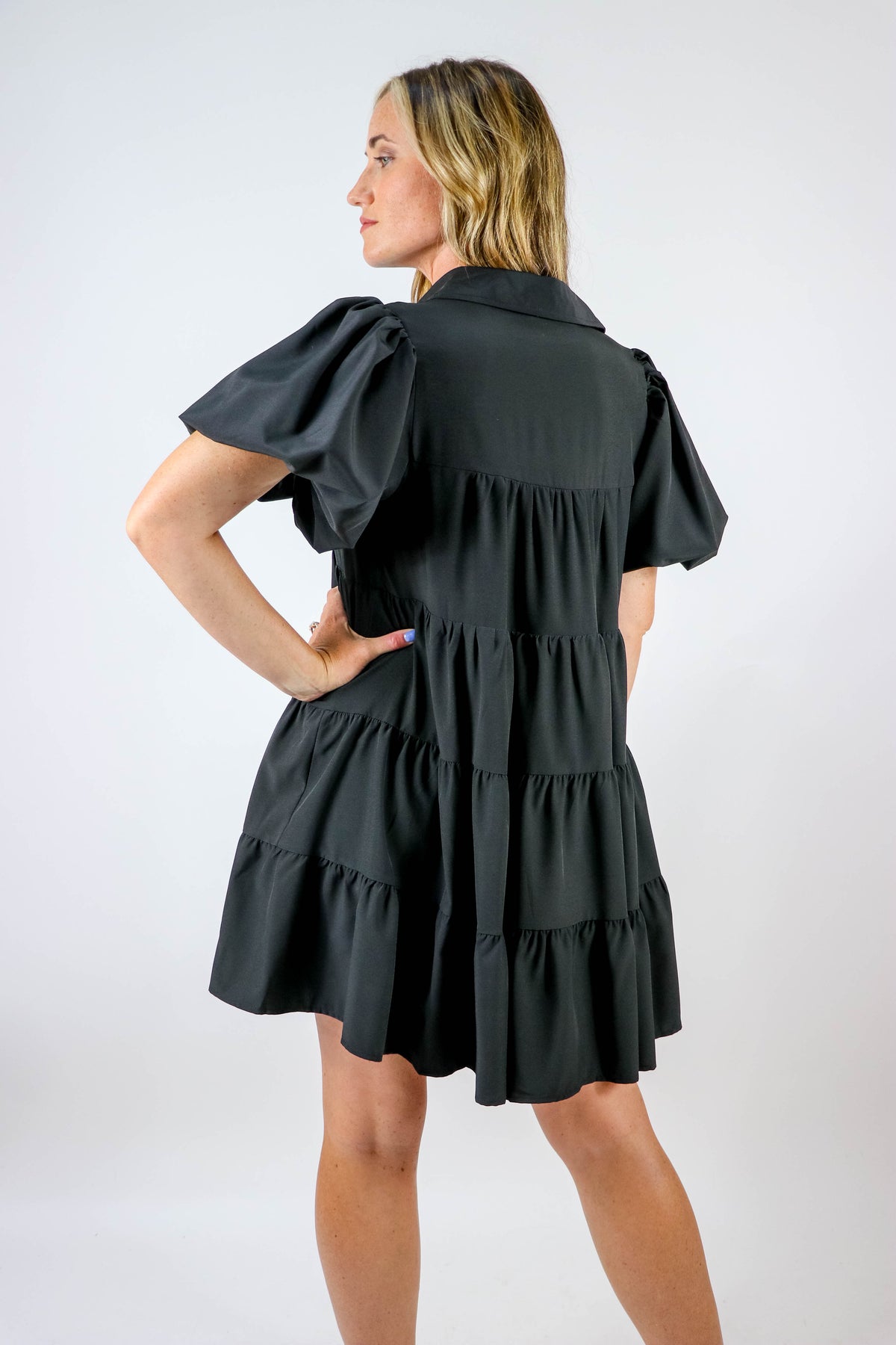 Entro | Black Tiered Mini Dress | Sweetest Stitch Online Boutique