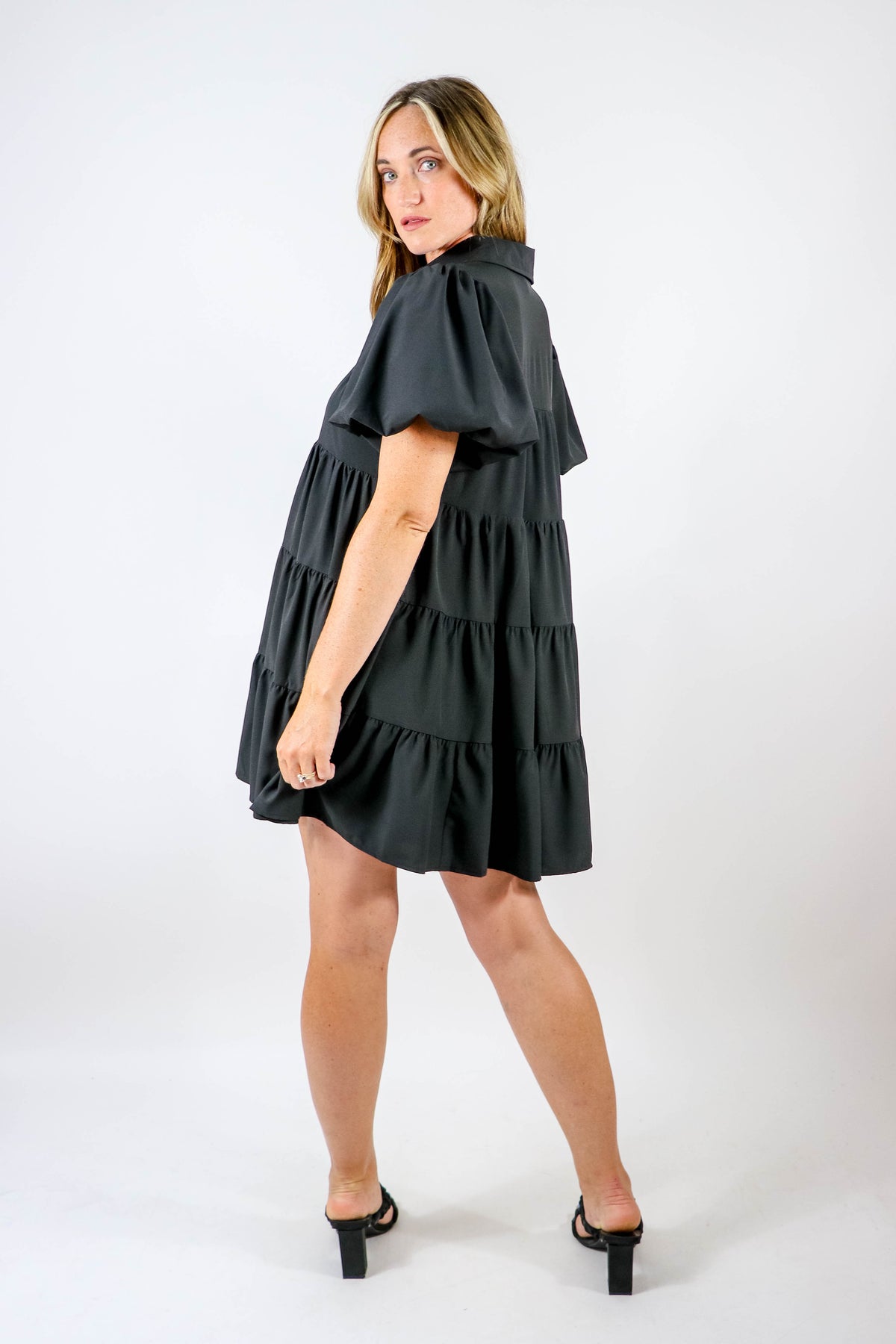 Entro | Black Tiered Mini Dress | Sweetest Stitch Online Boutique