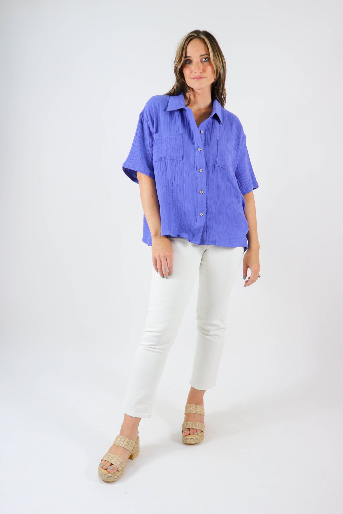 She + Sky Oversized Gauze Top | Sweetest Stitch Women&#39;s Boutique