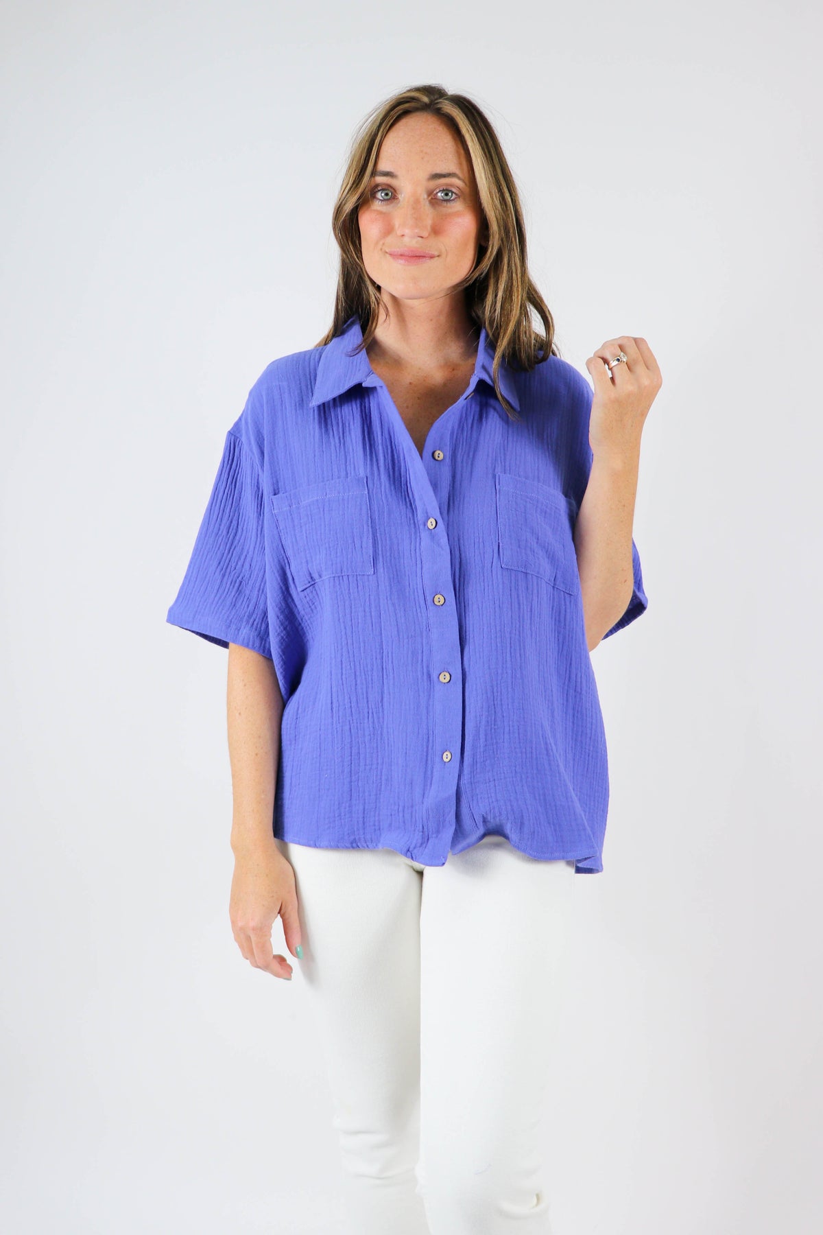 She + Sky Oversized Gauze Top | Sweetest Stitch Women&#39;s Boutique