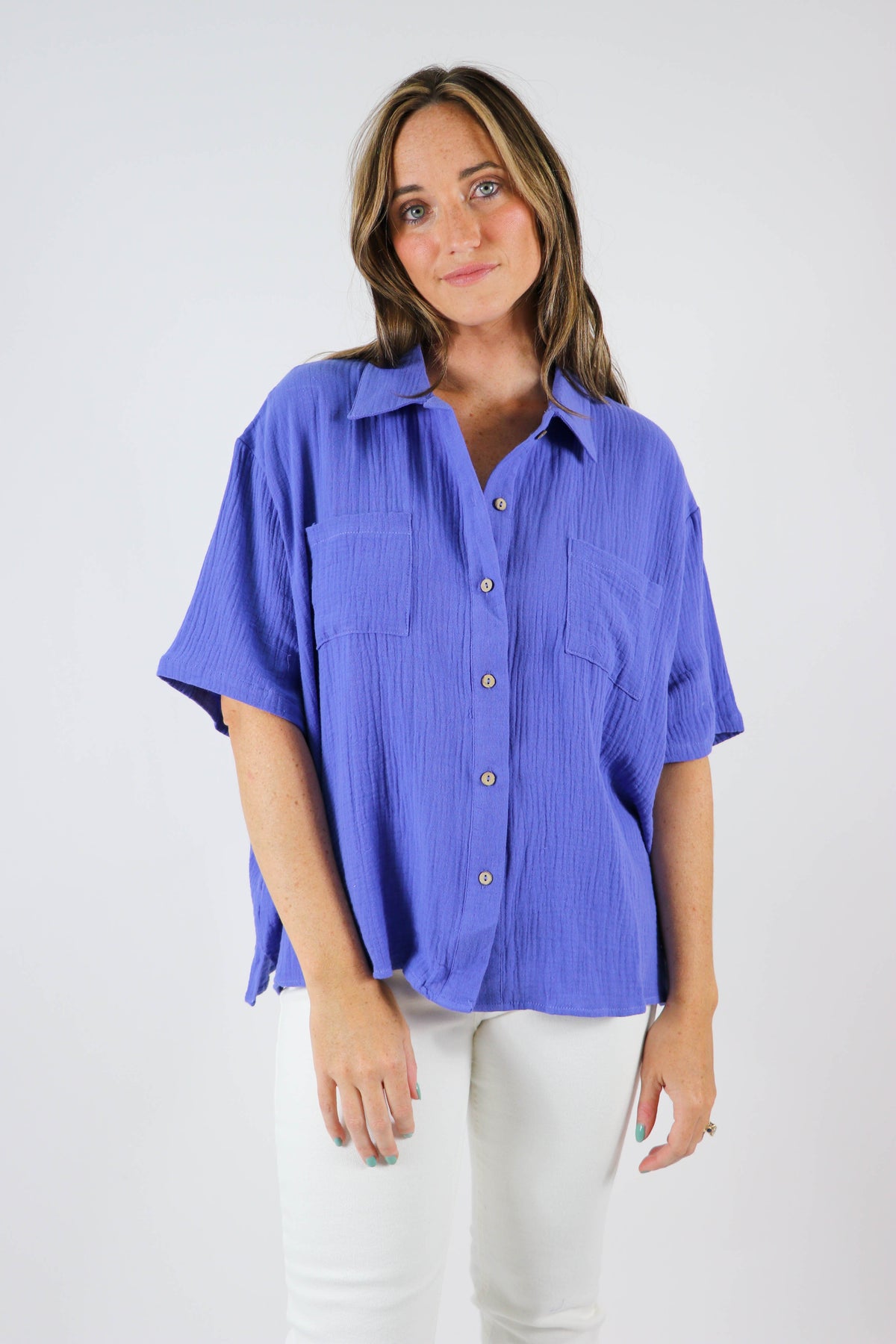 She + Sky Oversized Gauze Top | Sweetest Stitch Women&#39;s Boutique