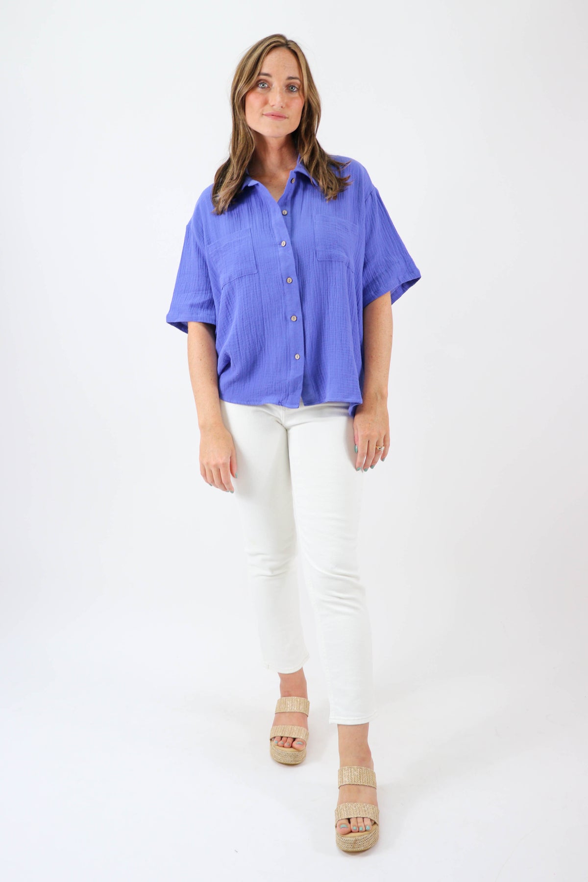 She + Sky Oversized Gauze Top | Sweetest Stitch Women&#39;s Boutique