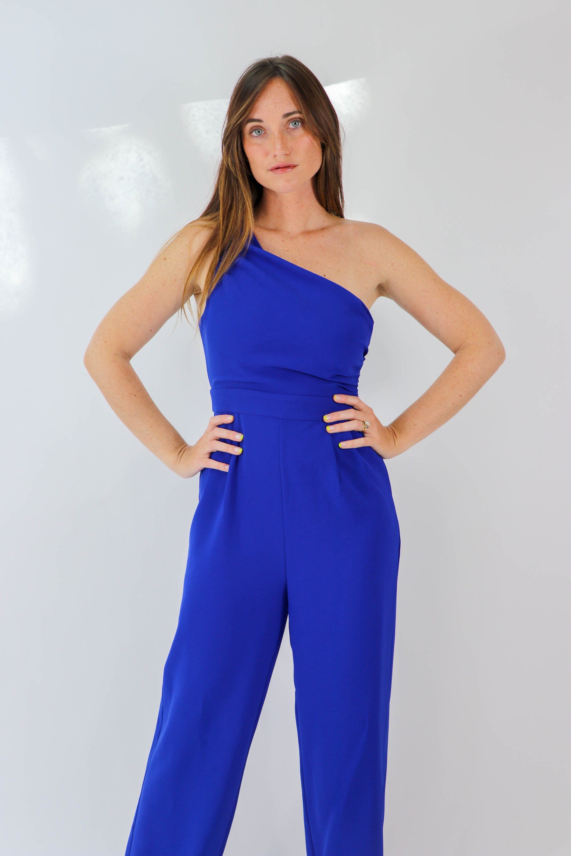 Cobalt Blue One Shoulder Jumpsuit | Sweetest Stitch Online Boutique