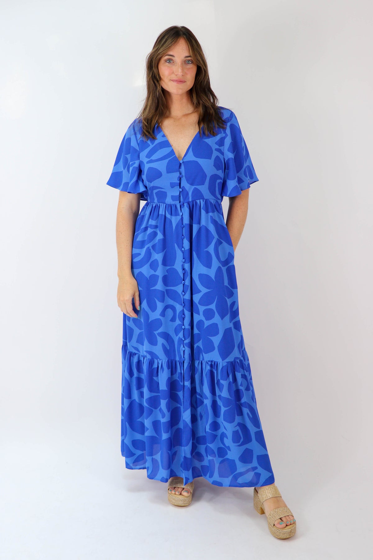 Blue Floral Maxi Dress | Sweetest Stitch Women&#39;s Online Boutique