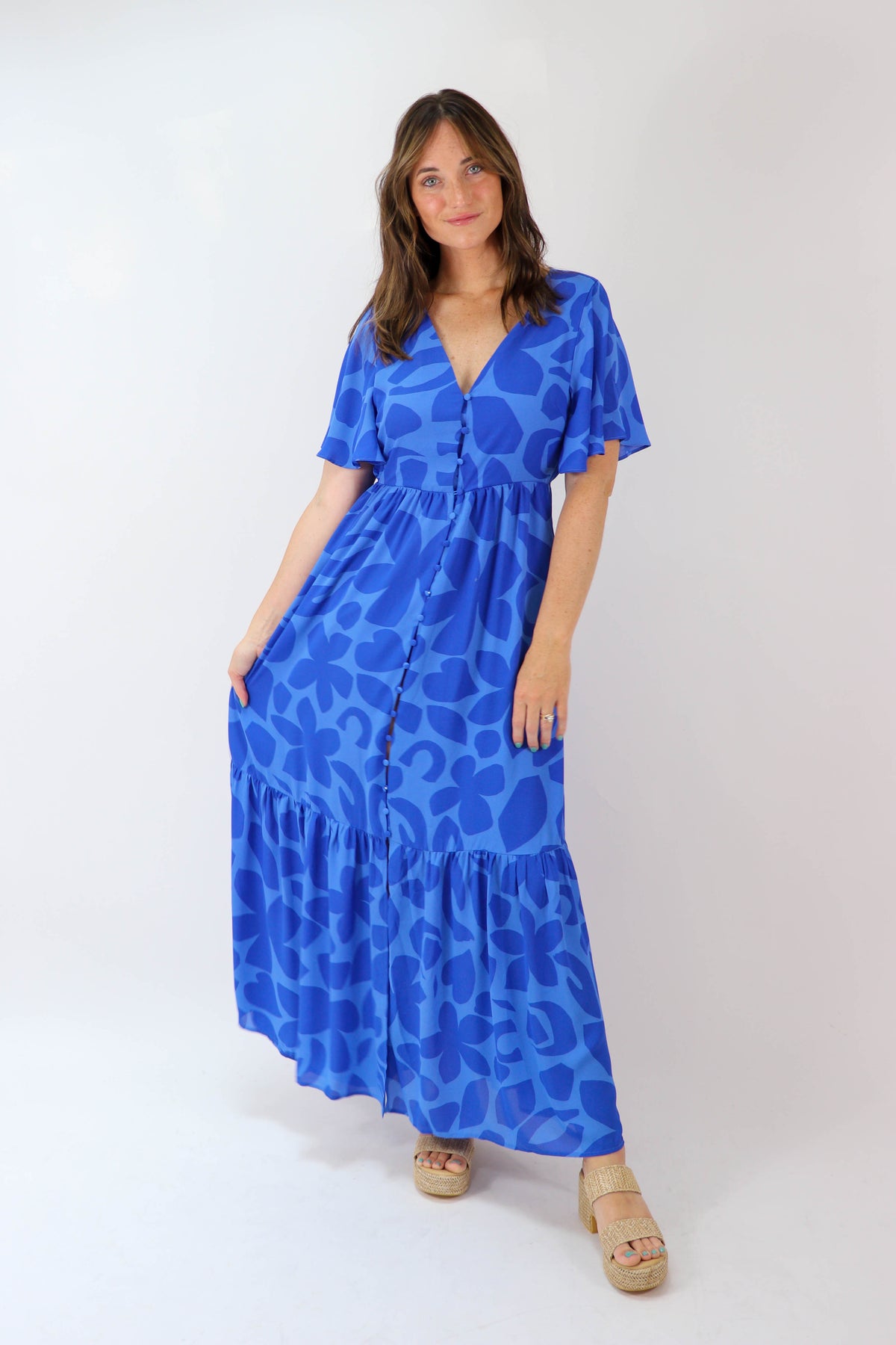 Blue Floral Maxi Dress | Sweetest Stitch Women&#39;s Online Boutique