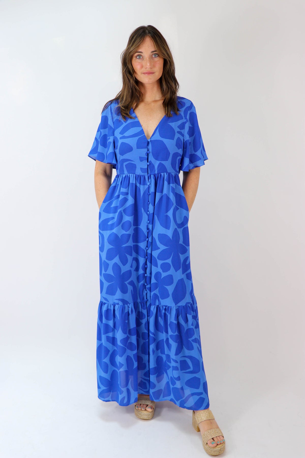 Blue Floral Maxi Dress | Sweetest Stitch Women&#39;s Online Boutique
