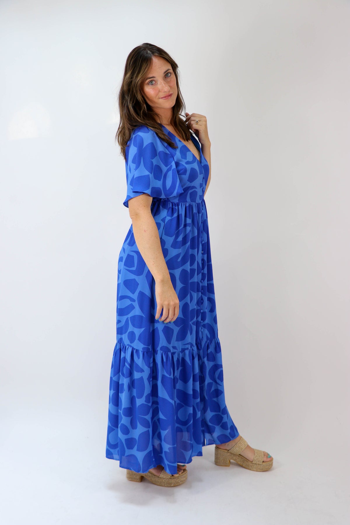 Blue Floral Maxi Dress | Sweetest Stitch Women&#39;s Online Boutique