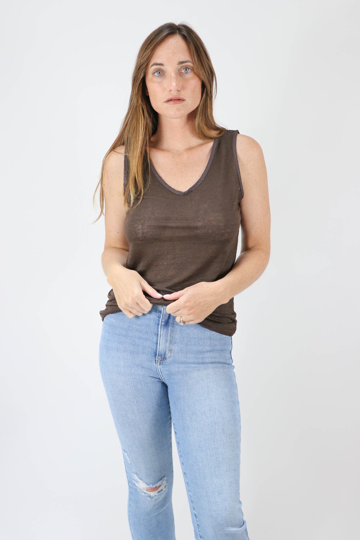 Linen Sleeveless Tank Top | Sweetest Stitch Women&#39;s Boutique