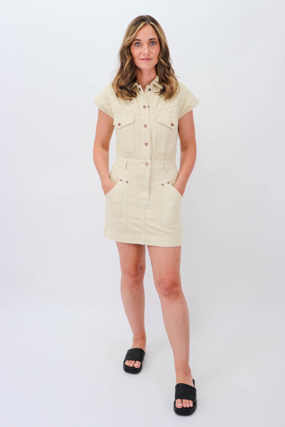 Miou Muse | Button Down Denim Dress | Sweetest Stitch Women&#39;s