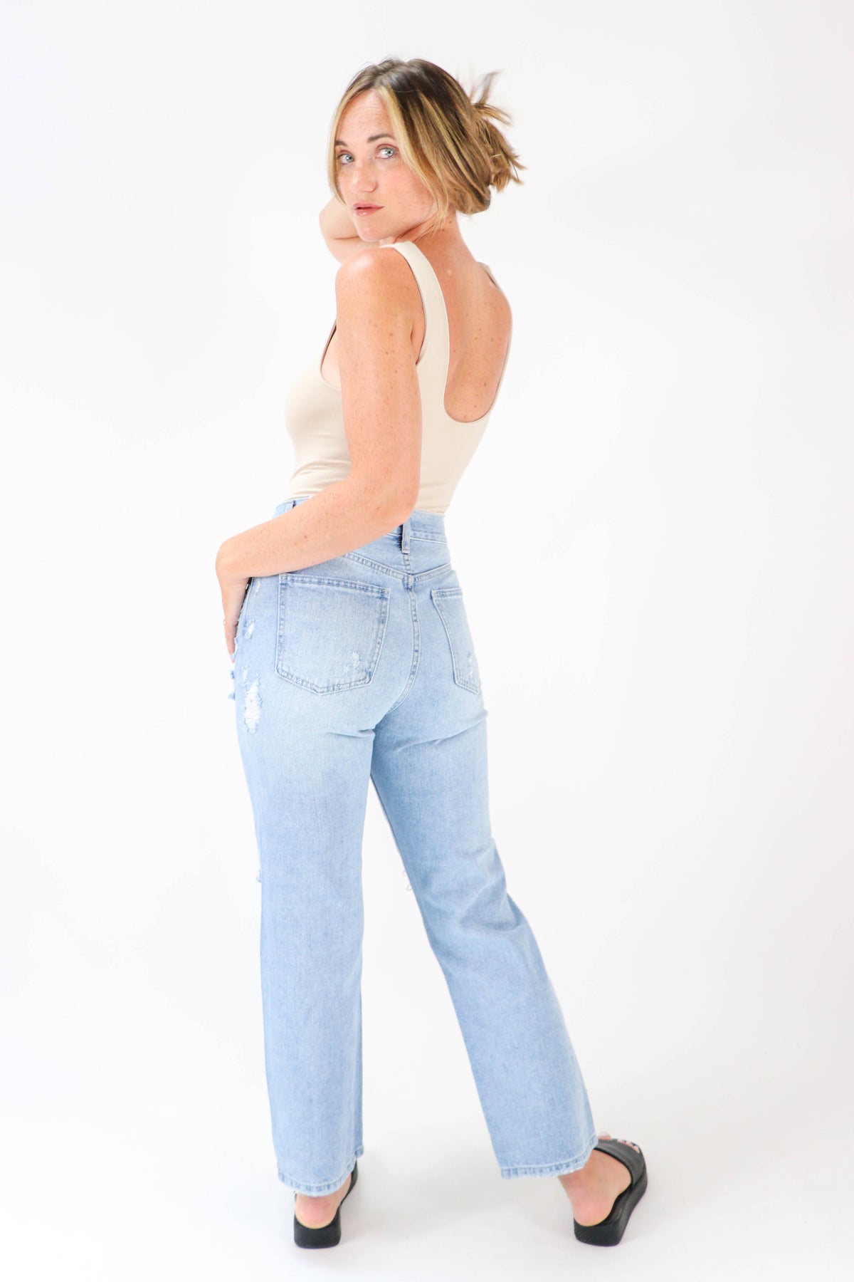 By Together | Beige V-Neck Bodysuit | Sweetest Stitch Boutique