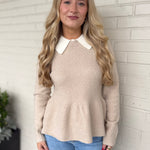 Aaron & Amber | Madeline Peplum Sweater | Sweetest Stitch Boutique