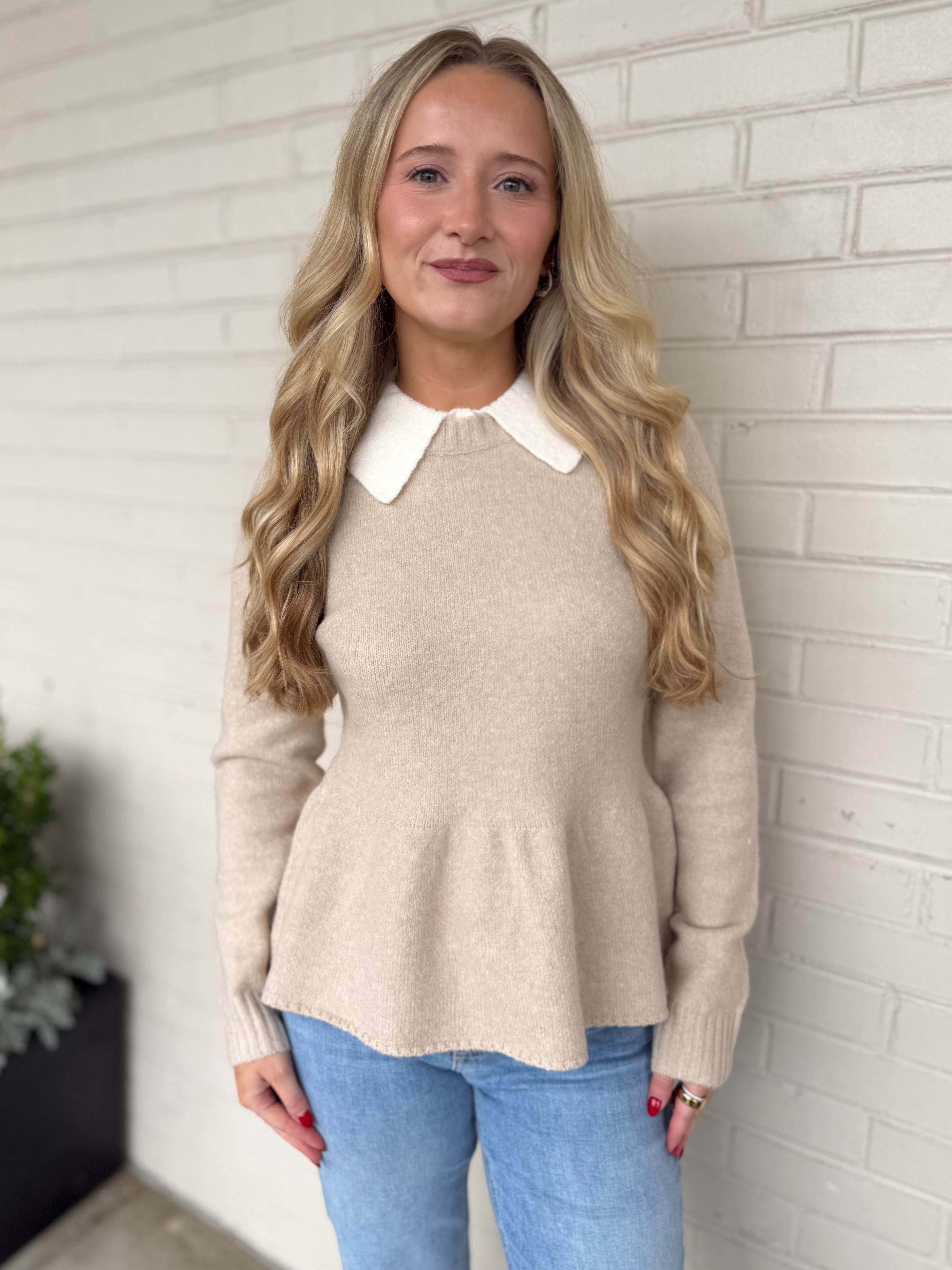 Aaron & Amber | Madeline Peplum Sweater | Sweetest Stitch Boutique