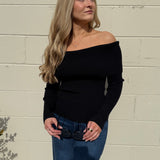 ASTR The Label | Lidia Ribbed Off Shoulder Sweater | Sweetest Stitch