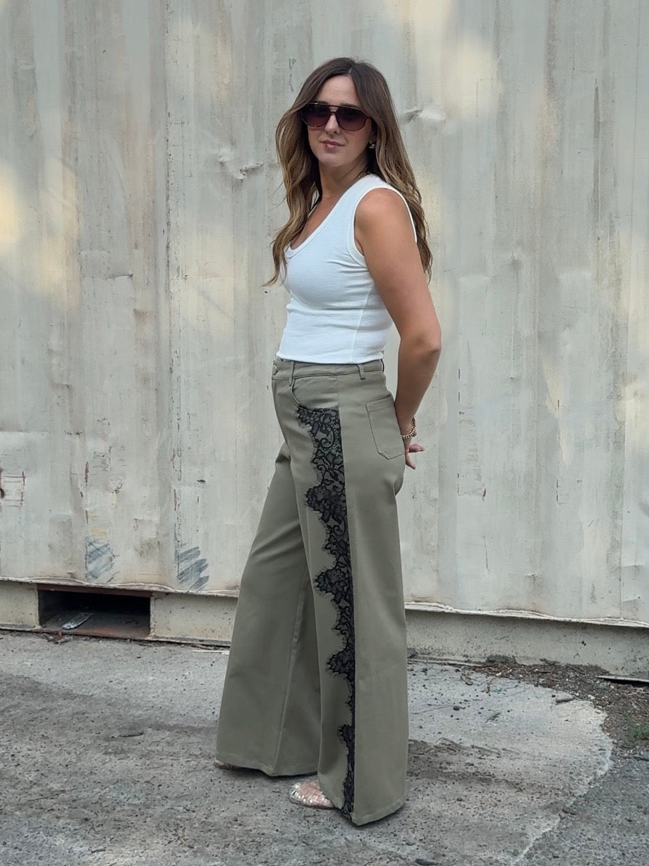 Able | Chloe Lace Detail Pants | Sweetest Stitch Boutique Richmond VA