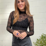 ASTR The Label | Kyra Rhinestone Lace Top | Sweetest Stitch