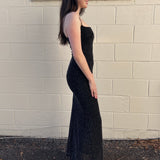 Klesis | Black Rhinestone Maxi Dress | Sweetest Stitch
