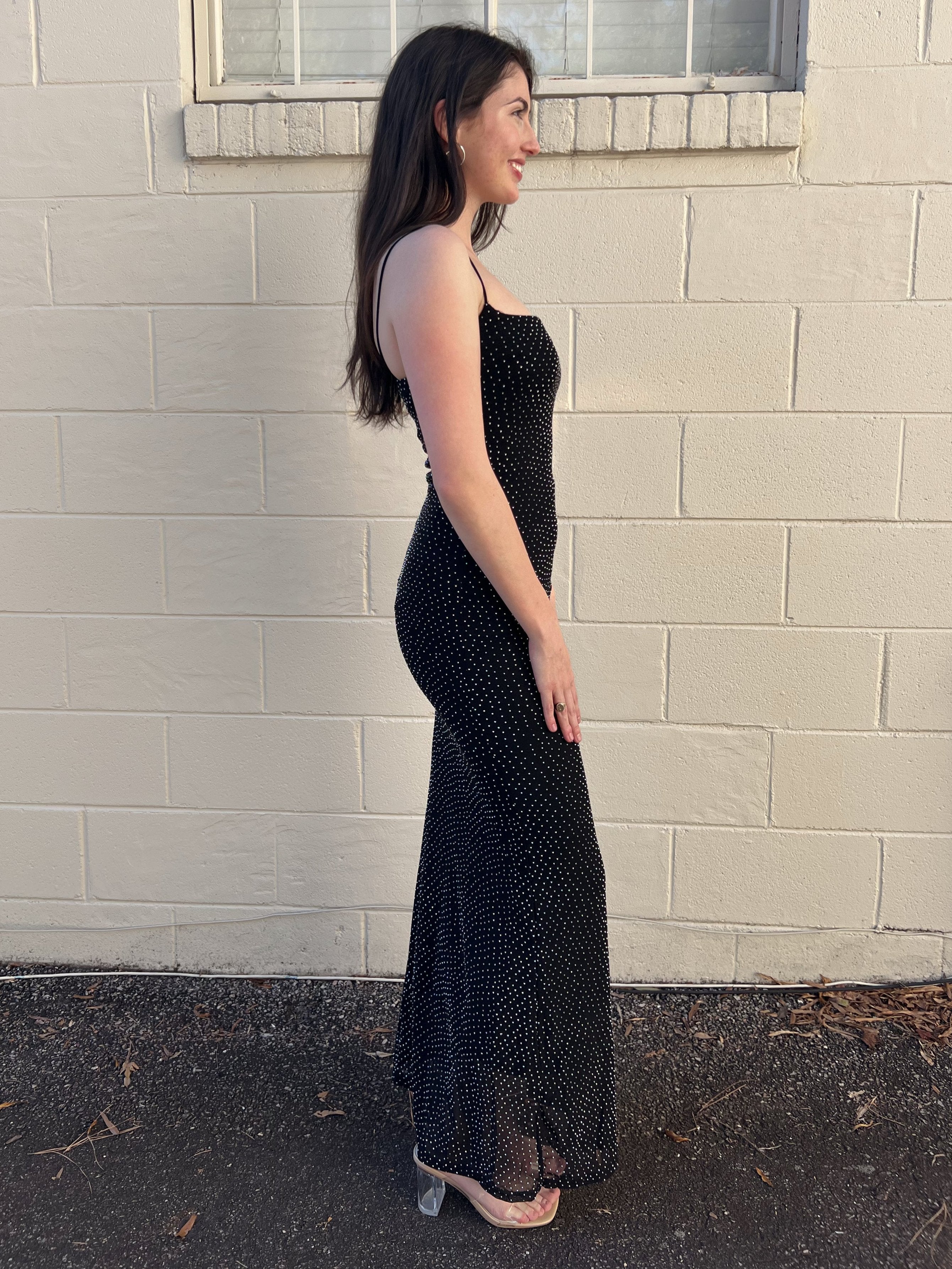 Klesis | Black Rhinestone Maxi Dress | Sweetest Stitch