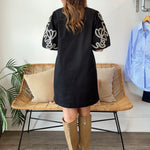 THML |  Saige Embroidered V-Neck Mini Dress | Sweetest Stitch