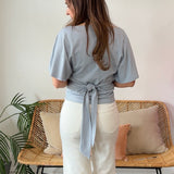 Mod Ref | Shianne Short Sleeve Tie Top | Sweetest Stitch Boutique