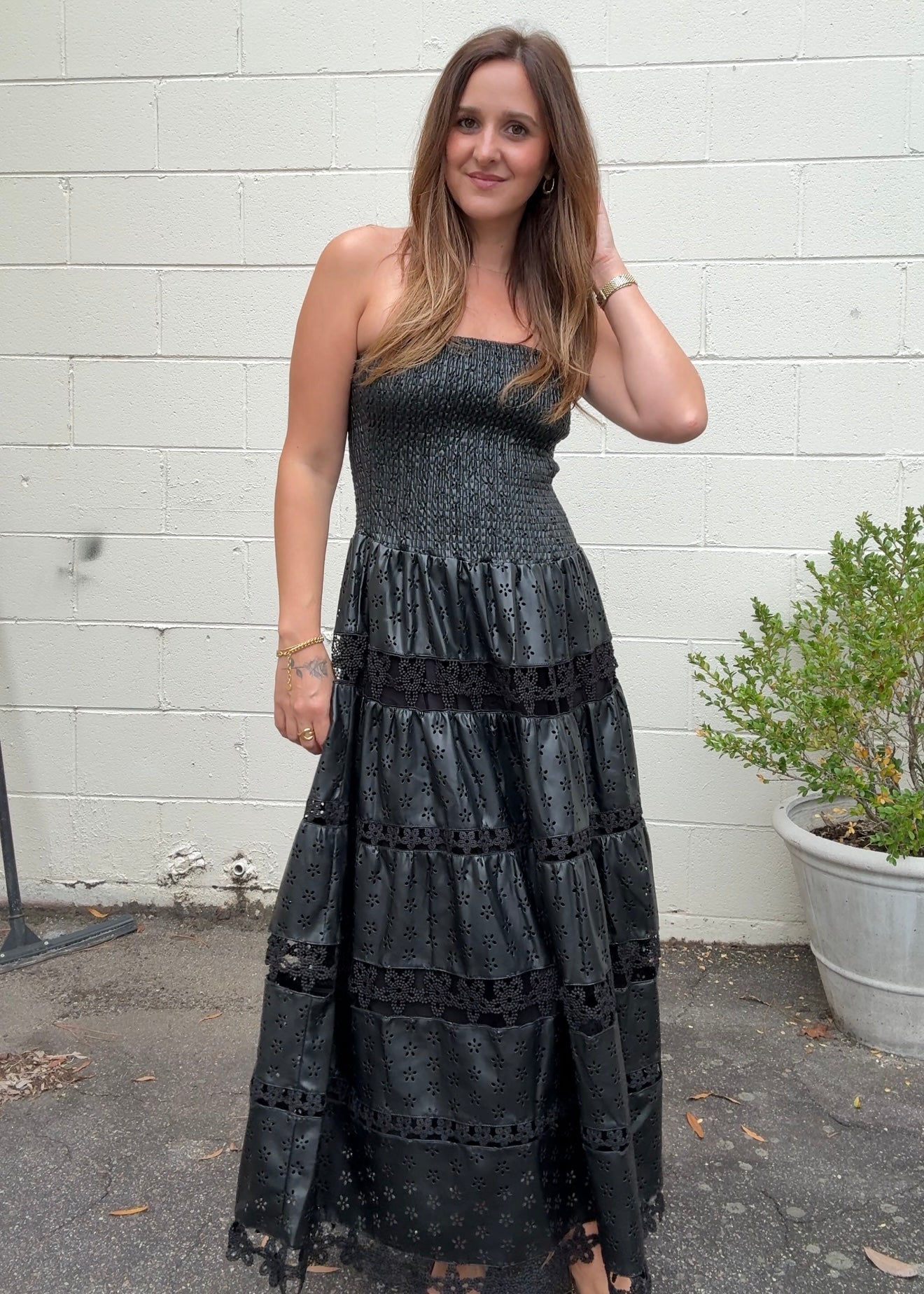 Strut & Bolt | Khloe Strapless Faux Leather Dress | Sweetest Stitch