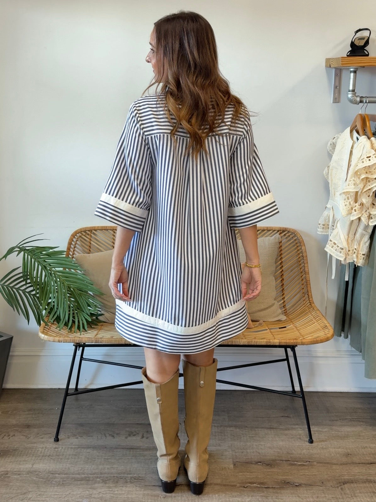 Entro | Maisie Striped Mini Dress | Sweetest Stitch Boutique Richmond