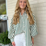 Entro | Esmerelda Striped Button Up Top | Sweetest Stitch Boutique