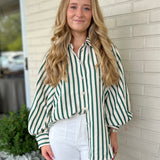 Entro | Esmerelda Striped Button Up Top | Sweetest Stitch Boutique