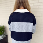 Aaron & Amber | Colorblock Collared Sweater | Sweetest Stitch