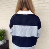 Aaron & Amber | Colorblock Collared Sweater | Sweetest Stitch