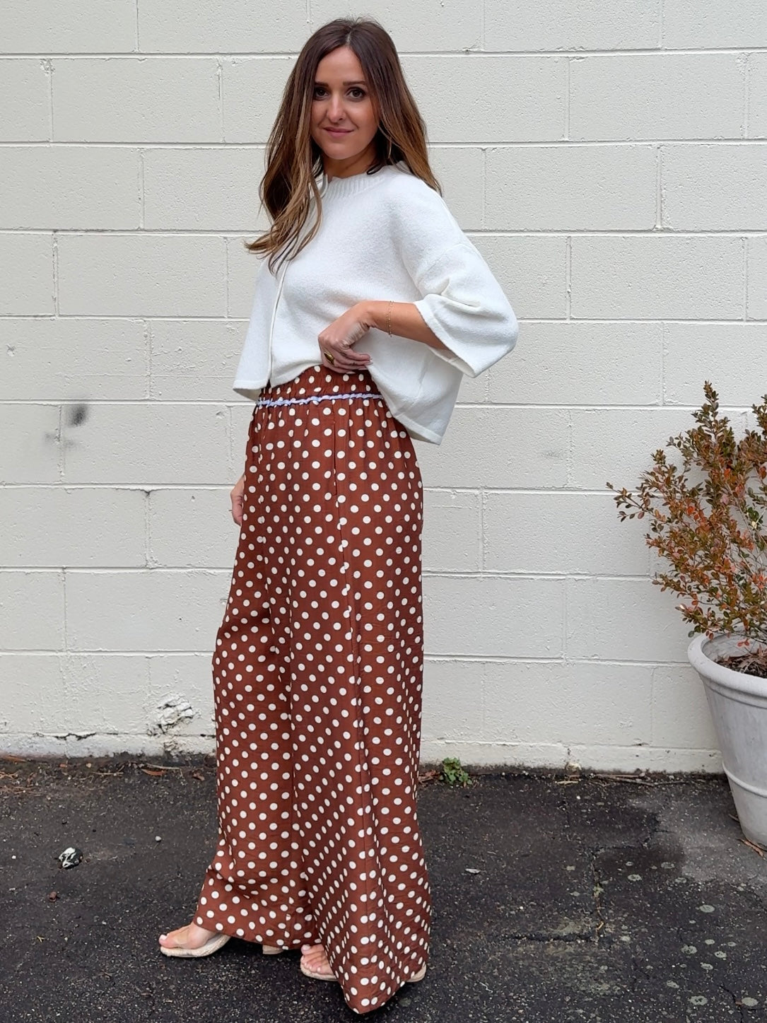 Alicia Wide Leg Polka Dot Pants