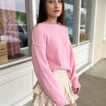 By Together | Pink Drop Shoulder Sweater | Sweetest Stitch