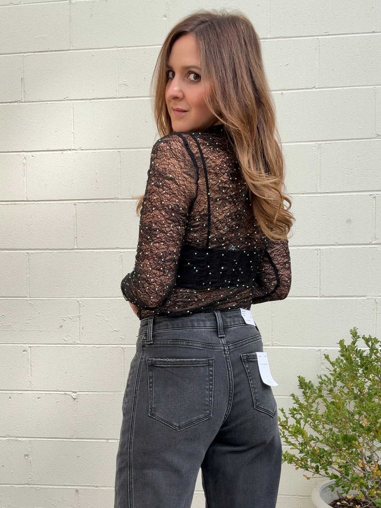 ASTR The Label | Kyra Rhinestone Lace Top | Sweetest Stitch