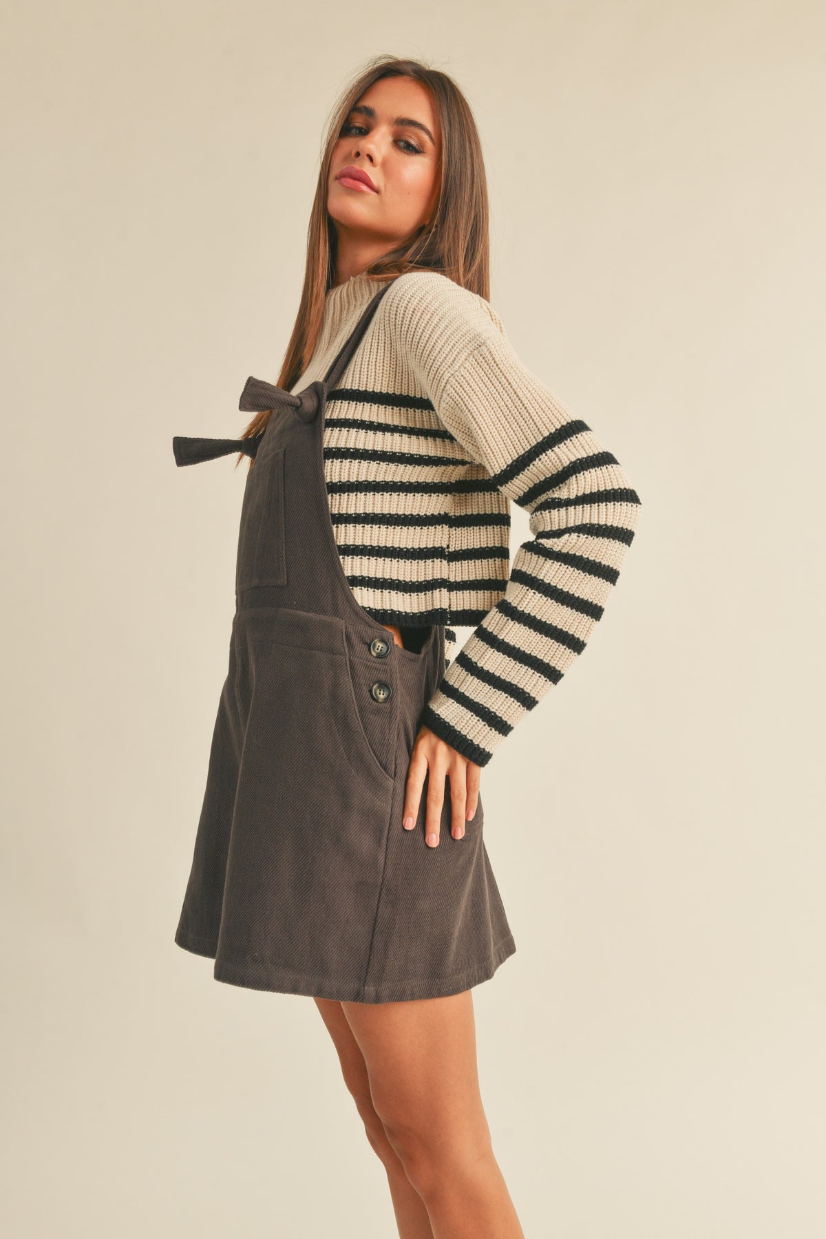 Miou Muse | Charcoal Jumper Mini Dress | Sweetest Stitch Boutique