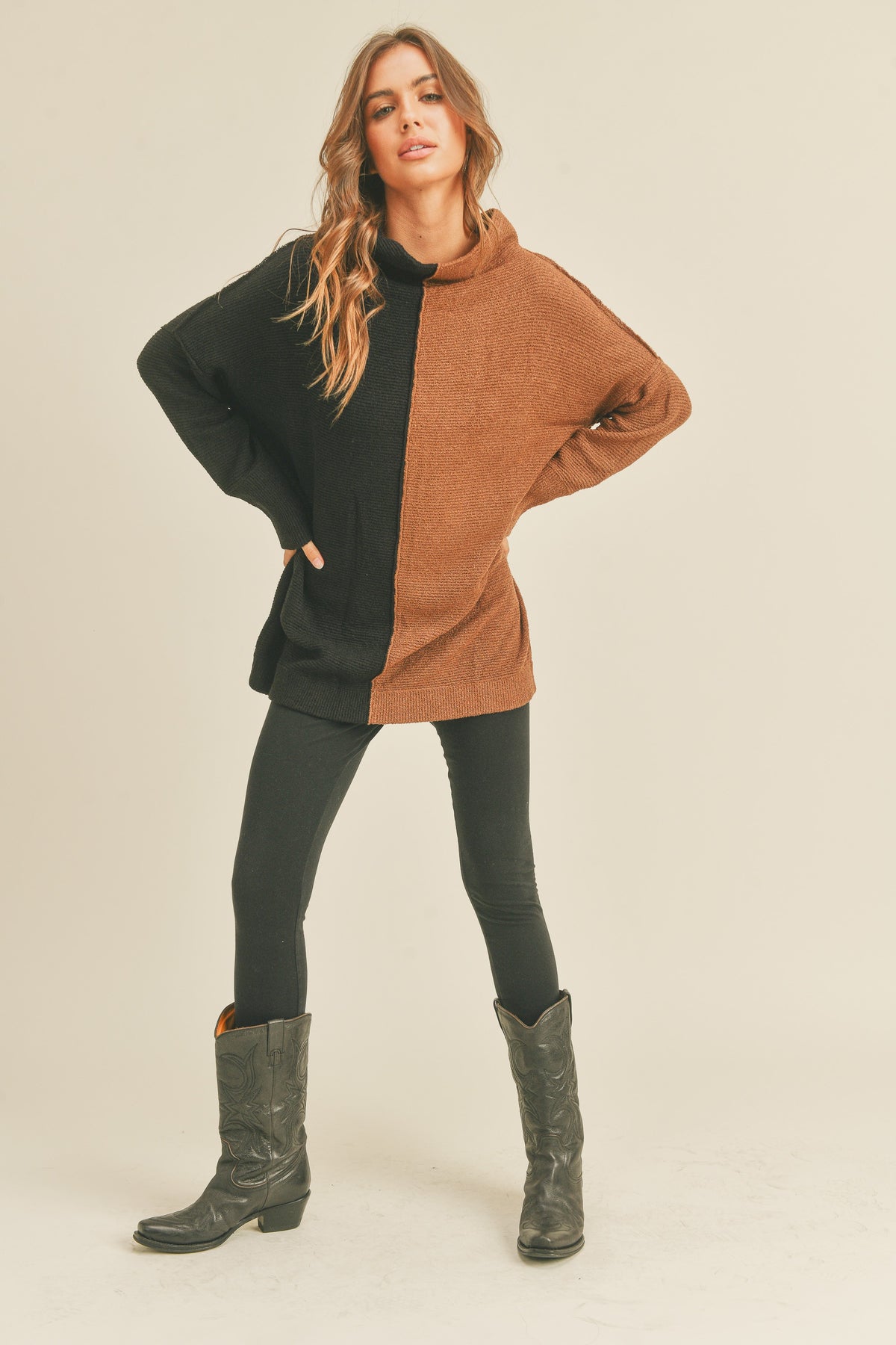 Miou Muse | Colorblock Tunic Sweater | Sweetest Stitch Boutique